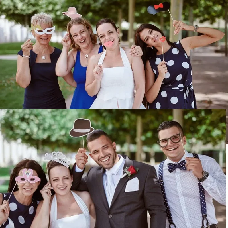Mr Mrs 사진 소품 Photobooth 그냥 Merried 재미 있는 안경 DIY 생일 베이비 샤워 소년 소녀 사진 부스 소품 웨딩 장식