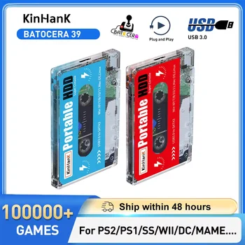 KINHANK Super Console 500G Gaming HDD 100000 Video Games 70 Emulators For DC/MAME/SS/NAOMI/PS2/PS1 Plug and Play Batocera OS