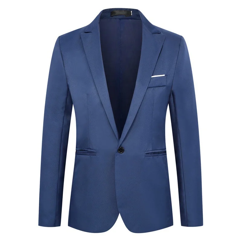 Fashionable Slim Men's Blazer Casual Single-breasted Wedding Jacket Youth Slim Fit Smooths Silhouette mens blazer