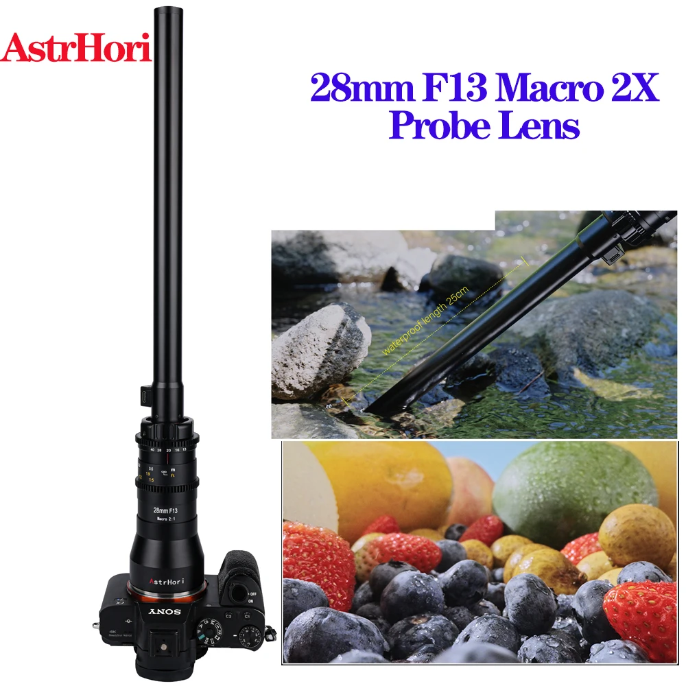 Obiettivo Sonda Astrhori 28Mm F13 Macro 2X Per Obiettivo Mirrorless Telaio Completo Per Sony E Canon Rf Ef Fuji Xf Nikon Z Zf Pl Mount Macro L