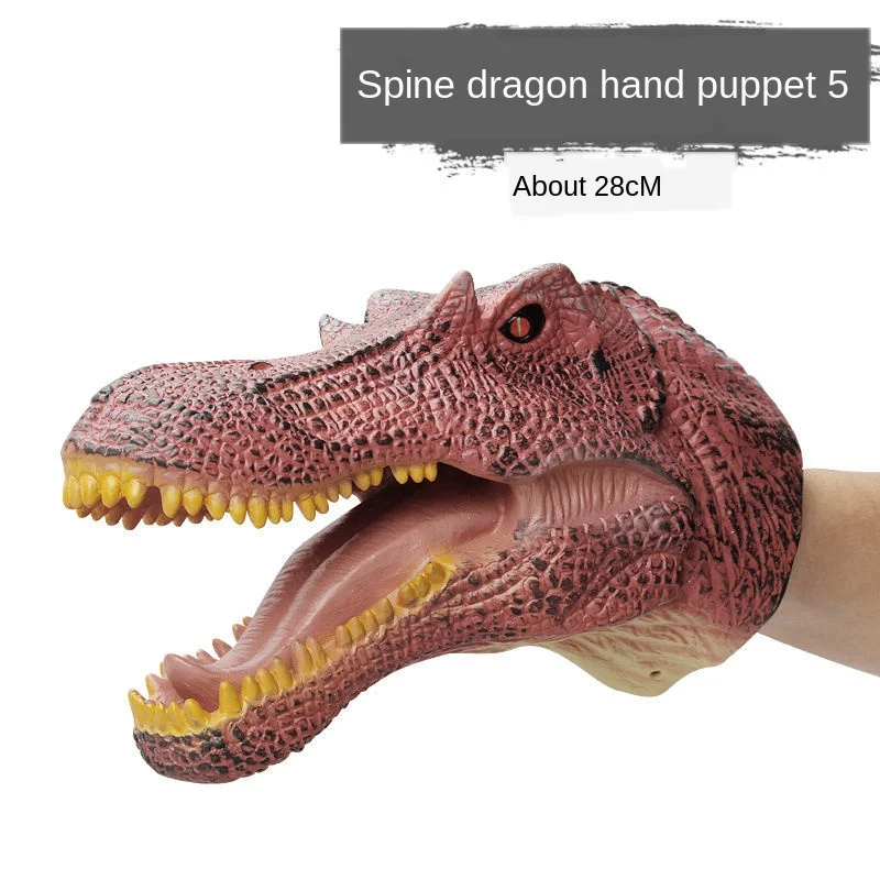 thumbnail image 1 of Marionetas de mano de dinosaurio, cabeza de animal de goma de vinilo suave, juguetes de marionetas de mano, guantes para niños, modelo, regalo para niños, marionetas, 1 of 5