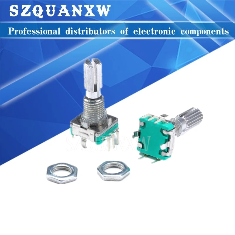5PCS-LOT-20-Position-360-Degree-Rotary-Encoder-EC11-w-Push-Button-5Pin ...