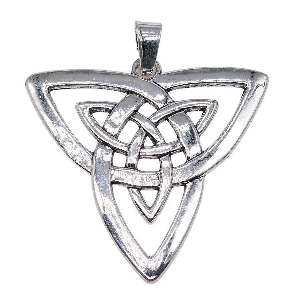 

1pcs/lot 65x68mm Large Double Triquetra Symbol Charms For Jewelry Making Antique Silver Color 2.56x2.68inch