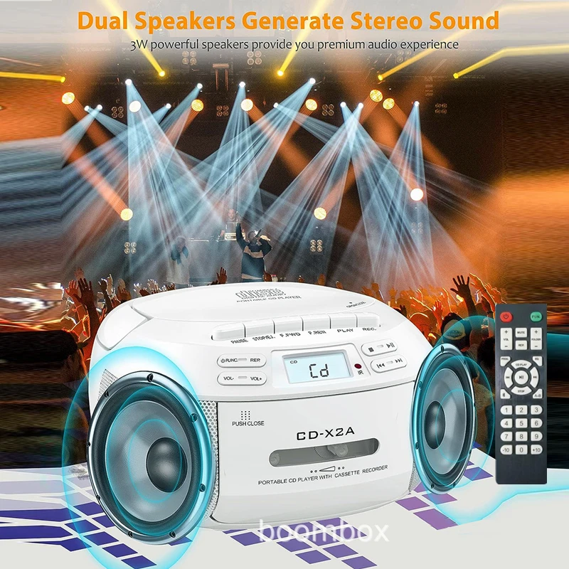 Portable-CD-Cassette-Bluetooth-Speaker-Outdoor-AM-FM-Radio-Recorder ...