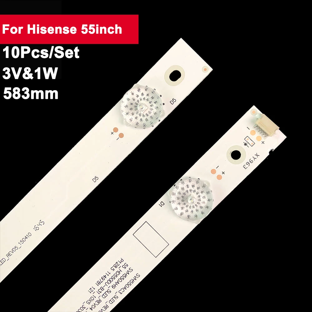 

10 pcs/set 583mm TV LED backlight bar strip SVH550AC3_5LED for Hisense 55inch 5led LED55K1800 LED55EC290N LED55K220 TH-55DX400C