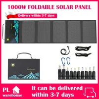 Sac de panneau solaire pliable portable 1000W à 6 plis, chargeur solaire à charge rapide USB et DC pour camping, camping-car et station d'alimentation extérieure 1