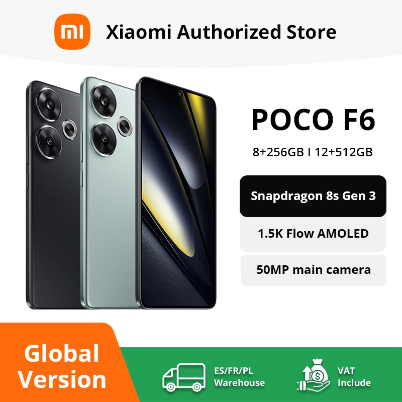 Versione globale POCO F6 5G NFC Snapdragon®8s Gen 3 120Hz 90W Turbo ricarica 5000mAh Smartphone Battary