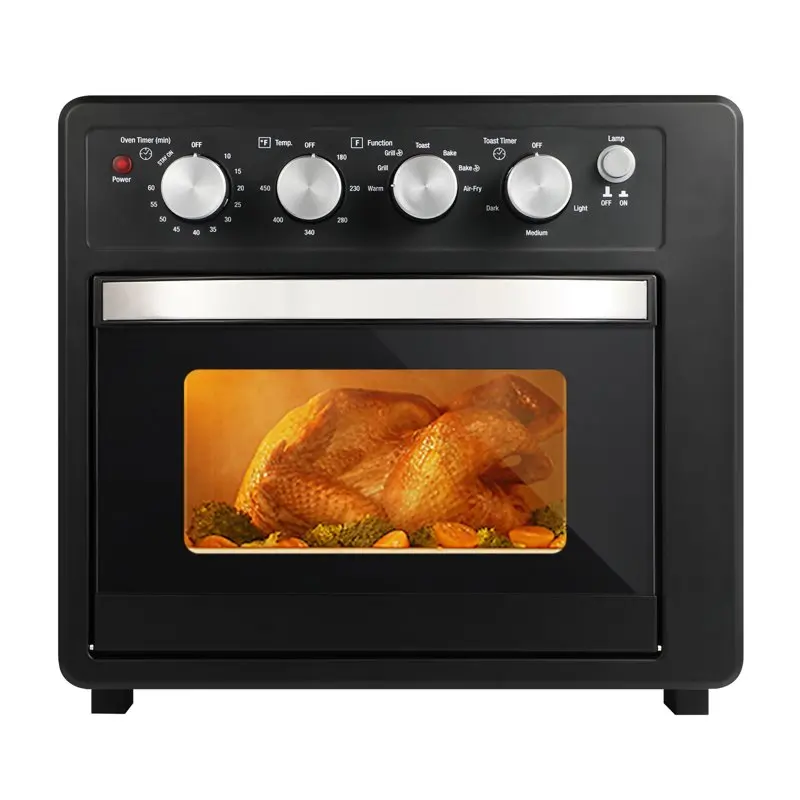 

Air Fryer 10QT, Countertop Toaster Oven, 4 Slice Toaster Air Fryer Oven Warm, Broil, Toast, Bake, Air Fry, Oil-Free, Black Stain