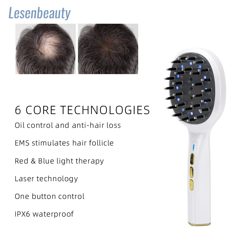 lesen-new-arrival-laser-hair-comb-electric-hair-comb-red-light-therapy-head-massager-hair-brush-restore-therapy-hair-loss-device