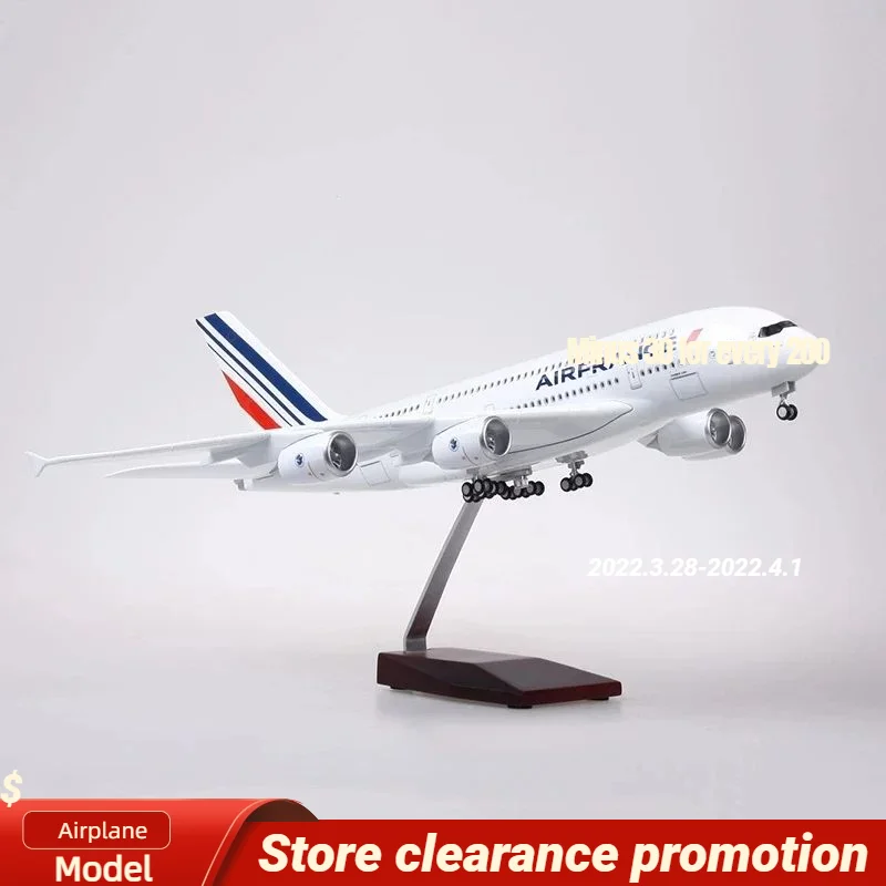 

Airplane Airbus A380 Air France Airline Model 1/160 Scale 50.5CM W LED Light & Wheel Diecast Plastic Resin Plane For Collection