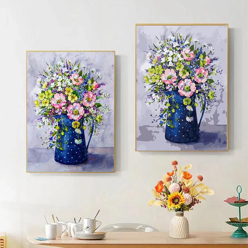 DIY Paintings By Numbers Kits Acrylic Paint By Numbers For Adults Flowers On Canvas Modern Wall Home Decoration Gfit painting by numbers kits painting by numbers