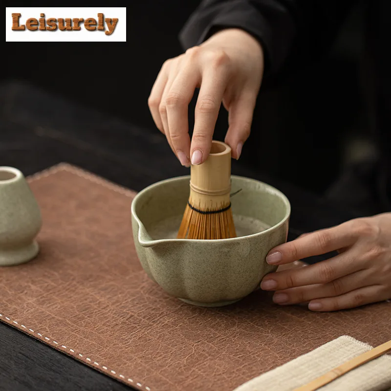 Japanese Matcha Green Imitation Song Tea Tool Set Ceramic Matcha Bowl Tea Stand Matcha Bree Matcha Bree Tea Set Accessories
