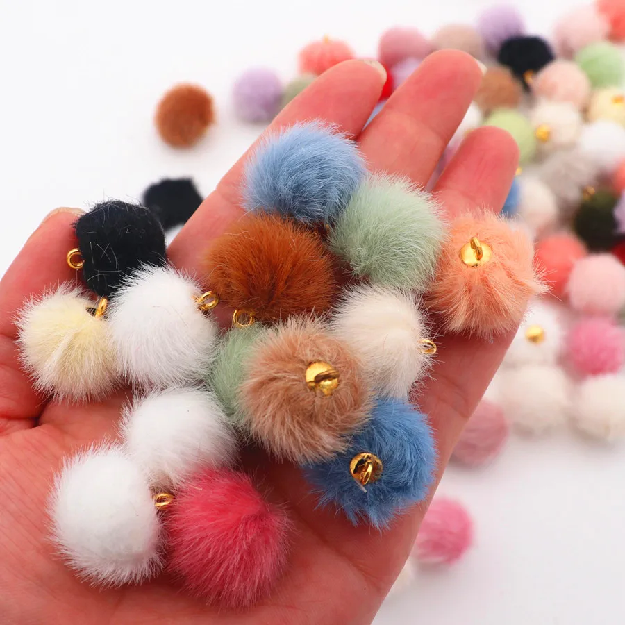 Lot De 20 Pompons En Fausse Fourrure De Lapin De 7 Cm, Pompons En