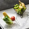 Kitchen Drain Basket Rice Sieve Colander Basket Plastic Strainer Basket Transparent Fruit Vegetable Drain Bowl Kitchen Tools 2
