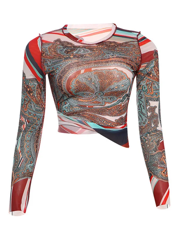 Women's Slim Fit round Ne Long Sve T-irt Trendy Underwear Print Base irt ular Street Sle Pure Color Polyester