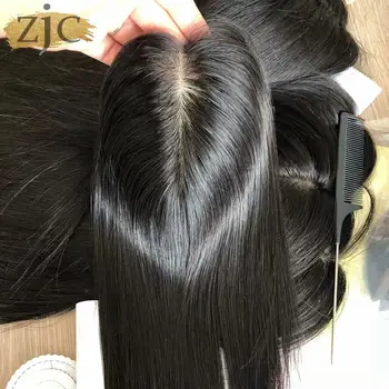 Capelli lisci Remy Chiusura con base in seta 4x4 Chiusura superiore in seta Brasiliano Chiusura con capelli umani lisci setosi Chiusura in seta Nodi nascosti