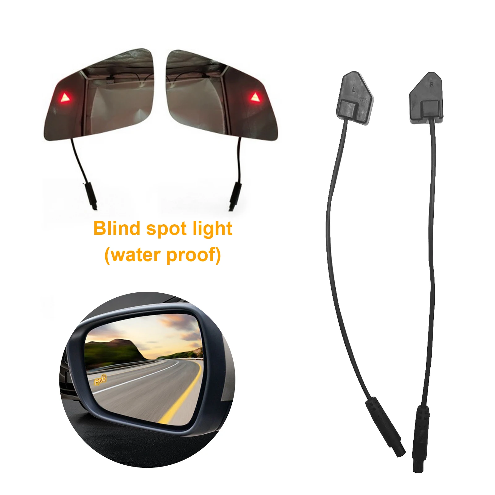 2pcs BSD Lens Light Parking Sensor Alarm Radar Car Blind Spot