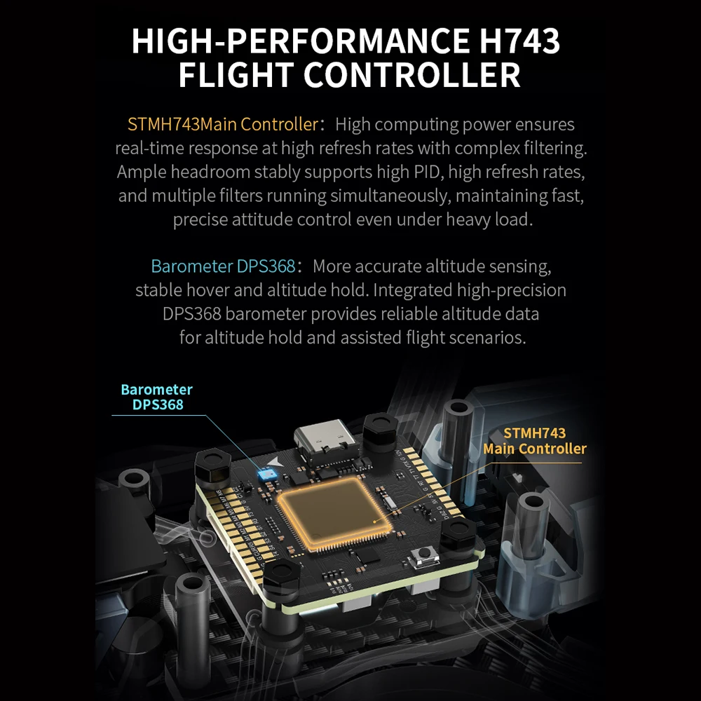 Контроллер полета AXISFLYING H743 PRO STM32H743 thumbnail 3