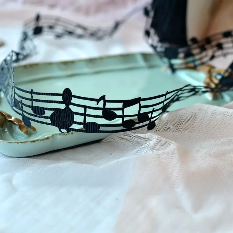 Music Handmade Cotton Ribbon Lace For Christmas Decoration DIY Sewing Fabric 3CM Wide 3Y/lot