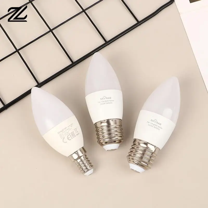 

1pcs Led Light Bulb E14 E27 LED Lamp Lndoor Light 3W 5W 7W LED Candle Bulb Home Decor Chandelier AC220