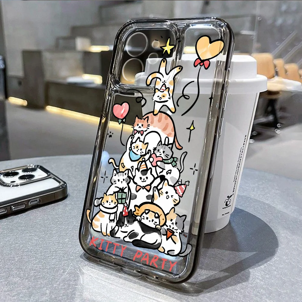 Custodia Compatibile con iPhone 14 - Simpatica Cover Morbida 3D Gatto Sdraiato Semplice Pois Case