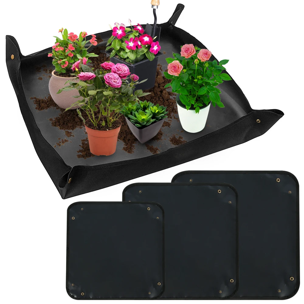 50/75/100CM PE Plant Seedling Mat Plant Transplanting Repotting Thicken Pad Waterproof Foldable Reusable Garden Floral Pot Mat groot plant pot