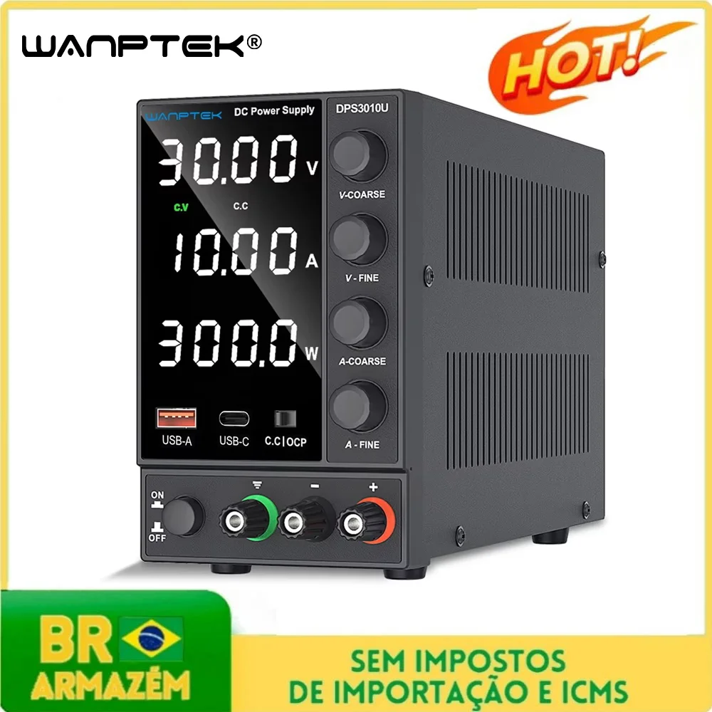 Wanptek Adjustable DC power supply 30V 10A LED Digital Lab Bench Power Source Stabilized Power Supply Voltage Regulator Switch