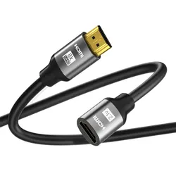 Ultra High - Speed HDMI 2.1 8K Extension Cable - Male to Female Adapter with Dynamic Refresh Rates - 1M (Black)