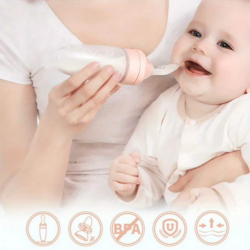 Baby Feeding Bottle Rice Cereal Bottle Spoon Milk Baby Training Feeder Food Supplement Food Spoon Bottles BPA Free