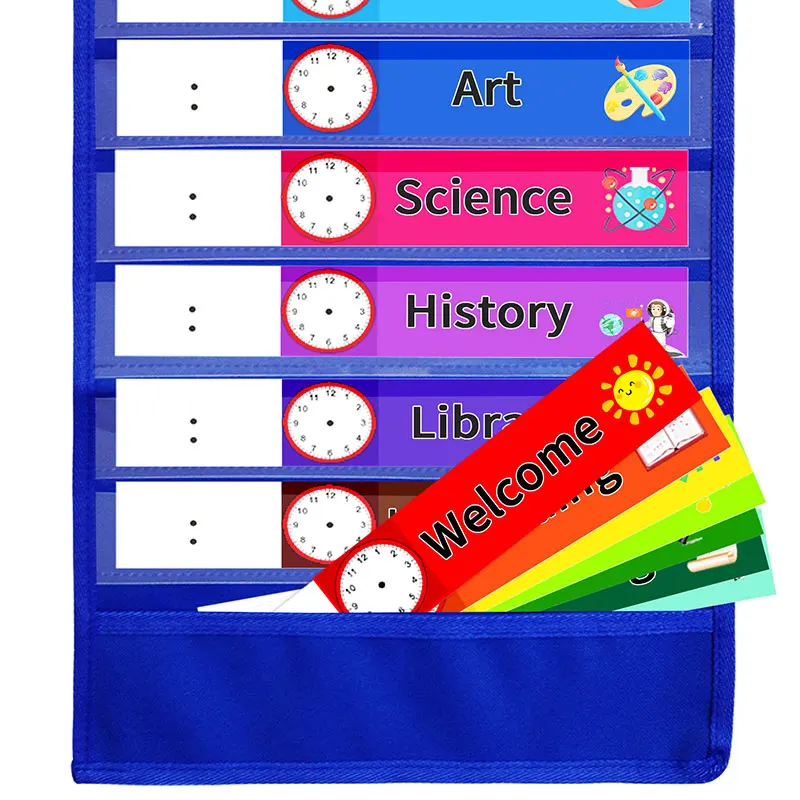 Kids Montessori Education Learning Toys Parish Calendar Activity Schedule Card Hanging Bag Teaching Aid Good Habit Training Game