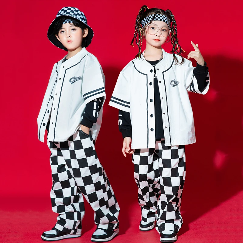 Children Hip Hop Clothes Girls Jazz Street Dance Costume Kids Sweatshirt  Pants Set Ballroom Dancewear Stage Rave Clothing DQS352