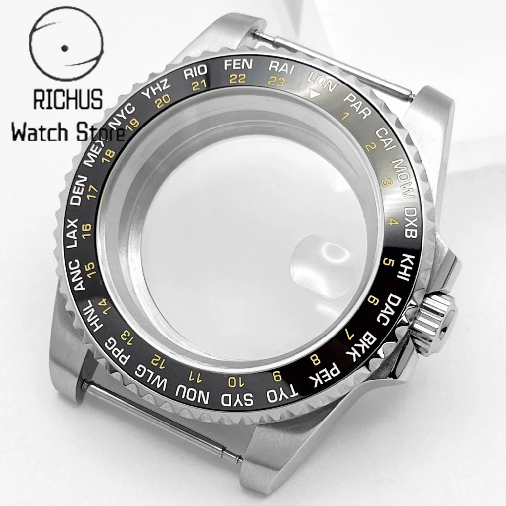 RICHUS 40mm 시계 케이스 GMT 베젤 맞춤 NH35 NH36/ETA2824 ..