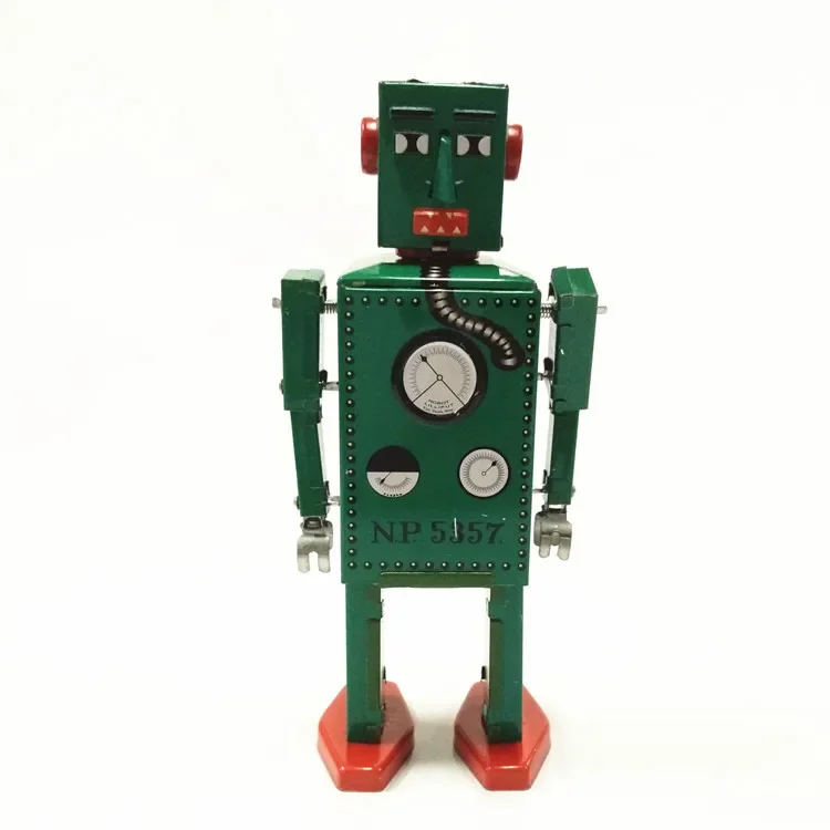 [Funny] Adult Collection Retro Wind up toy Metal Tin LILLIPUT Robot toys Mechanical toy Clockwork toy figures model kids gift