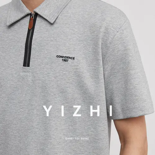 Men's Half Placket Short Sleeve Polo Shirt 2026 Summer Loose Luxury Lapel Business Casual Knit T-Shirt - Image 4