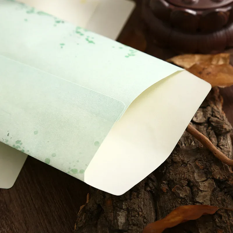 Vintage Lotus Flower Chinese Style Paper Envelopes Leaf Gift Cash Card Storage Envelopes 20pcs 21.5x11cm kraft paper envelopes mailing envelopes seed storage envelopes