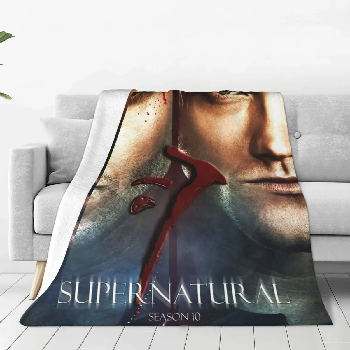 

Supernatural Horror Movie Flannel Blanket Sam Dean Vampires Funny Throw Blankets for Bed Sofa Couch Quilt