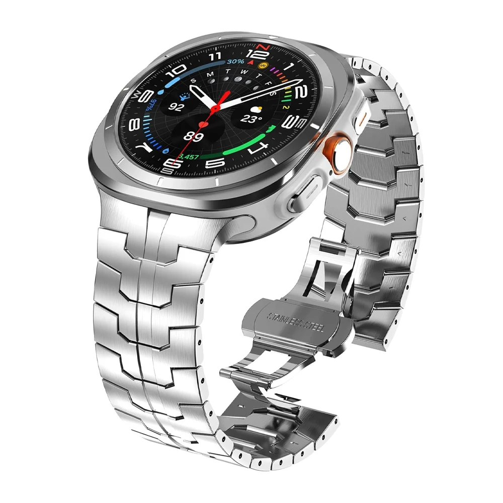 Premium Stainless Steel Bracelet for Galaxy Watch 8 Classic - Sleek Armor Metal Strap