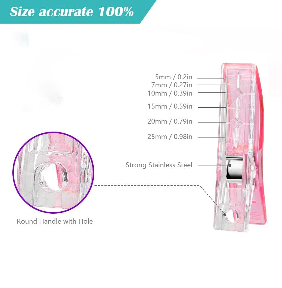 Sewing Clips Garment Clips Plastic Clips 20Pcs Large Sewing Clips Multicolor Plastic Clips Fabric Decoration Clamps Quilting Hemming Garment Clip DIY Sewing Tools