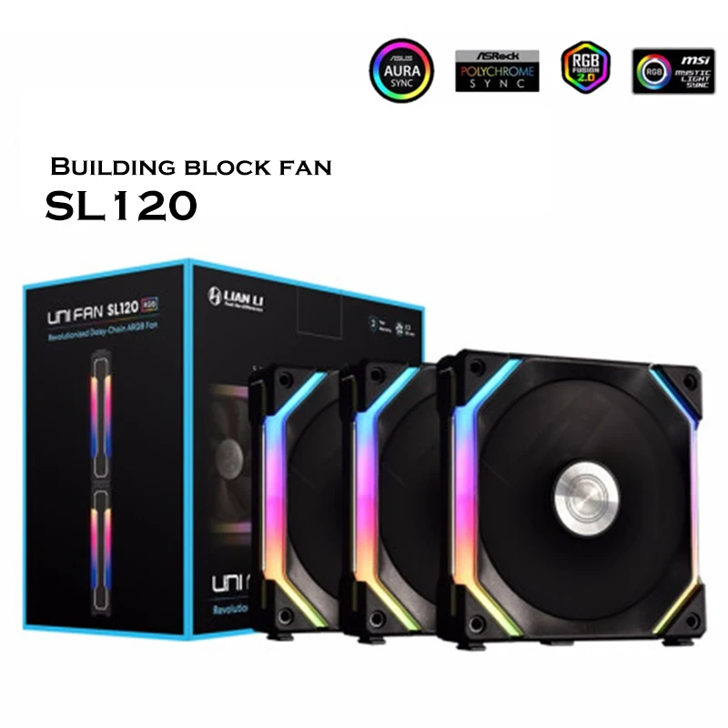 Uno-kit Ventilador Modular Sl120 140 Rgb Pwm Corrente em Margarida sem Cabo Rgb L-connect Uni Hub li li - Imagem 4