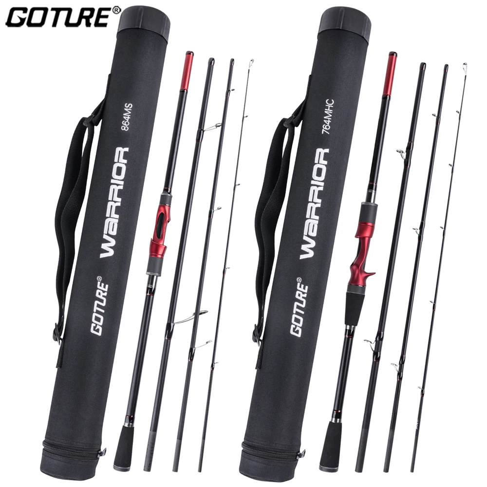 Goture Warrior Spinning Casting Fishing Rods Carbon Fiber 4 Sections