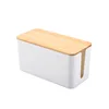 Cable Storage Box Wooden Power Line Storage Case Dustproof Charger Socket Organizer Wire Case Home Cable Winder Organizer 6