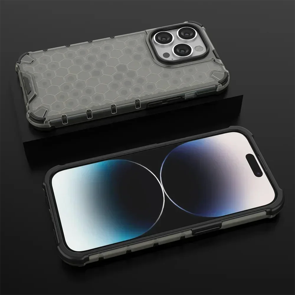 Honeycomb Shockproof Translucent Protective Phone Case