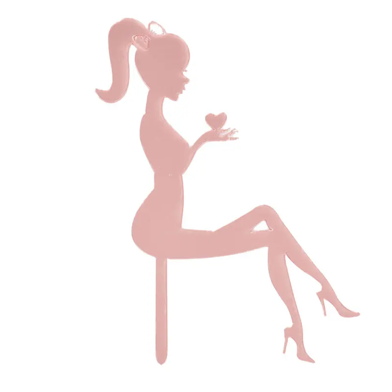High Heels Lady Girl Acrylic Cake Topper Wedding Decorations Happy Birthday Dessert Cupcake Topper Party Supplies 1pcs