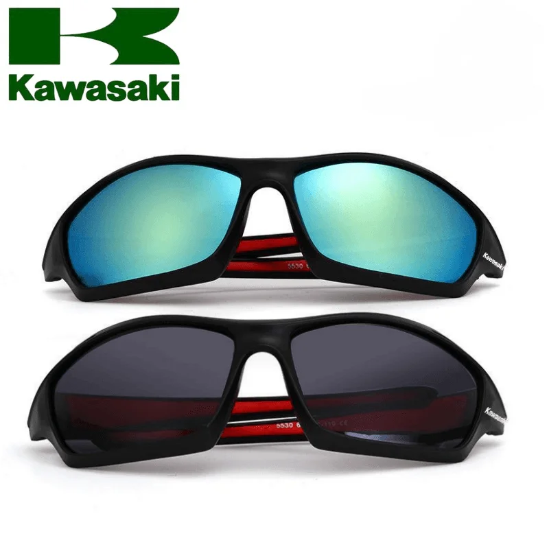 Kawasaki Motorcycle Glasses Men's Driving Camping Hiking Fishing Polarized Sunglasses Outdoor Sports UV400 Bicycle Glasses polarized sunglasses fishing sunglasses
