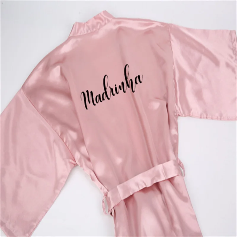 New Dusty Pink Noiva Bride Robe Women Madrinha Portugal