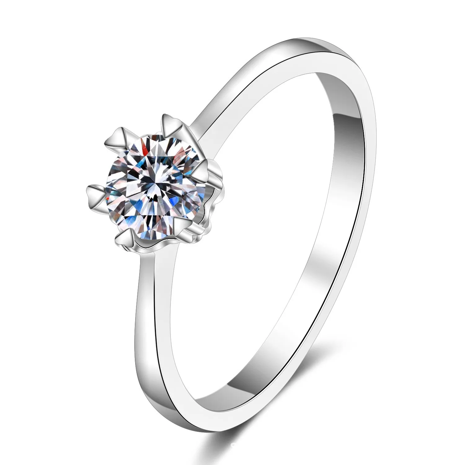 

AZ061-J Lefei Fashion Luxury Trendy Classic Fine White Moissanite Paw 6 Heart Ring For Women 925 Silver Party Jewelry Charm Gift