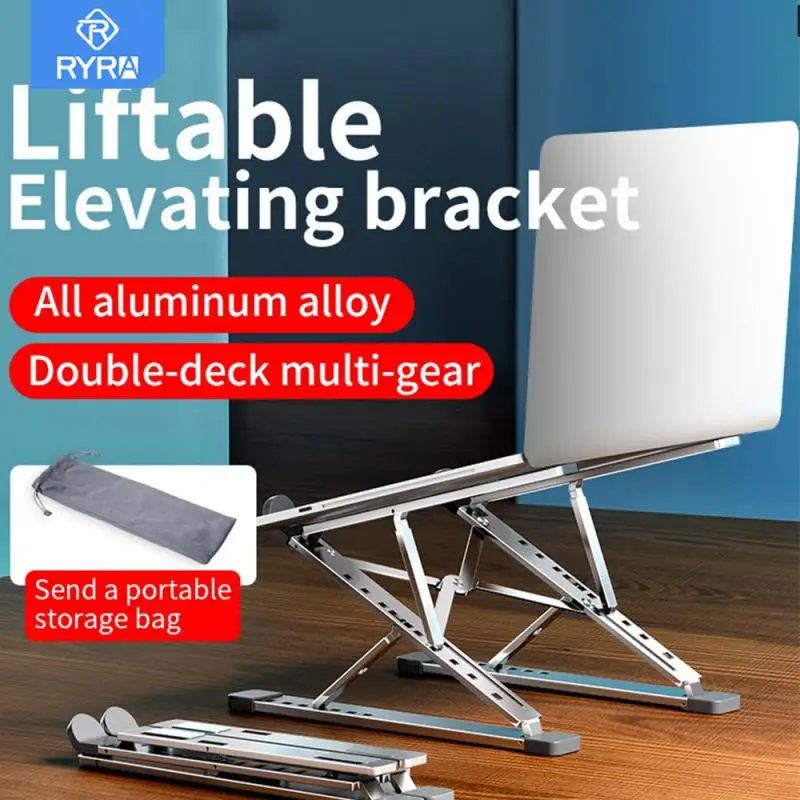 

RYRA Foldable Laptop Stand Aluminium Notebook Stand Portable Laptop Holder Tablet Stand Computer Support For MacBook Air Ipad