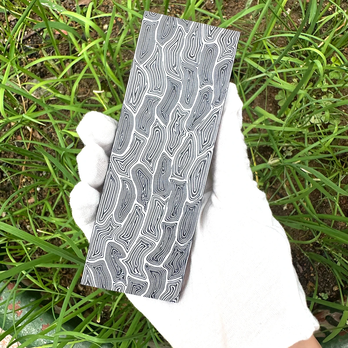 2pieces New Style Damascus Pattern G10 Knife Handle Material Diy Handle Composite Material G-10 Tool Patch Material 130x45x8mm