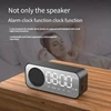 Desktop Alarm Clock Bluetooth wireless audio mini LED mirror digital clock mobile phone speaker stereo audio TF Card FM radio 4