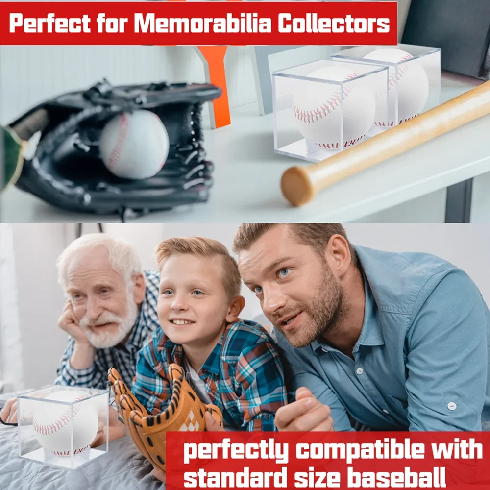 아크릴 야구 상자 디스플레이 상자 골프 테니스 공 기념품 보관 홀더에 대 한 투명 케이스 Uv 보호 먼지